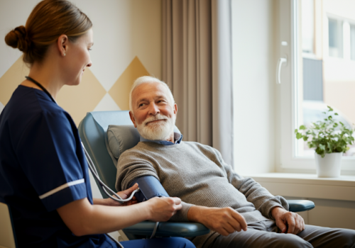 Nurse Assisting Elderly Man